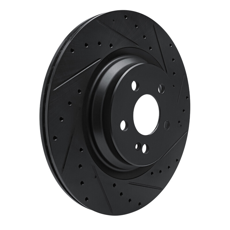 Mercedes-Benz GLE53 AMG Brake Rotor (1) - Rear Right - R1 Concepts - Drilled & Slotted - Black - `20-`26 Mercedes-Benz GLE53 AMG Brake Rotor (1) - Rear Right - R1 Concepts - Drilled & Slotted - Black - `20-`26